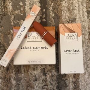 Laura Geller Baked Elements and Cover Lock Foundation Set with Mac Lippie